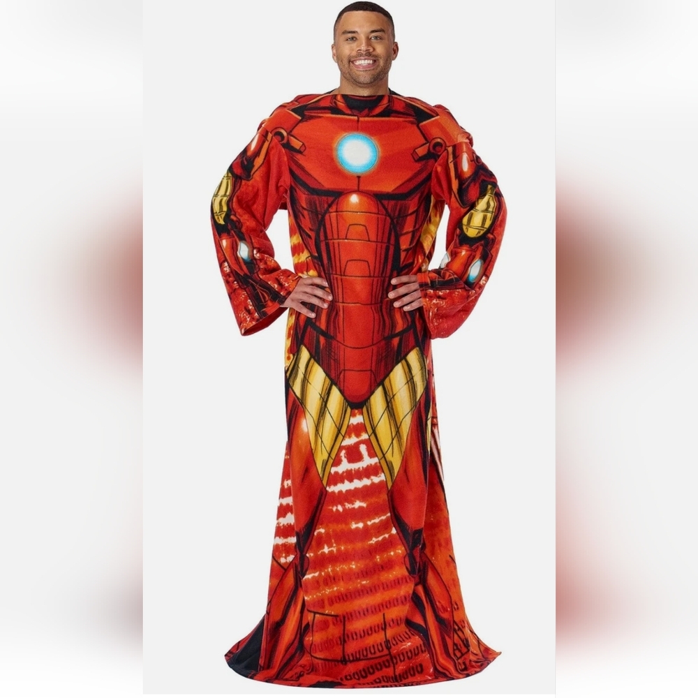 Marvel Avengers Iron Man Throw Adult Silk Touch Blanket with Sleeves 48" x 71"